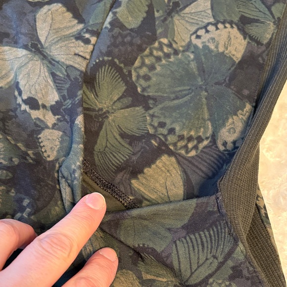 Lululemon French Terry Green Butterfly Pattern Hooded Jacket Size 10 - Picture 6 of 10